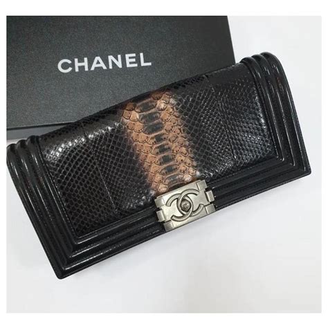 chanel python boy clutch bag